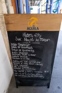 Menu board in Valencia