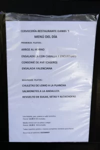 Menu de Daniel's Cerveceria Valencia