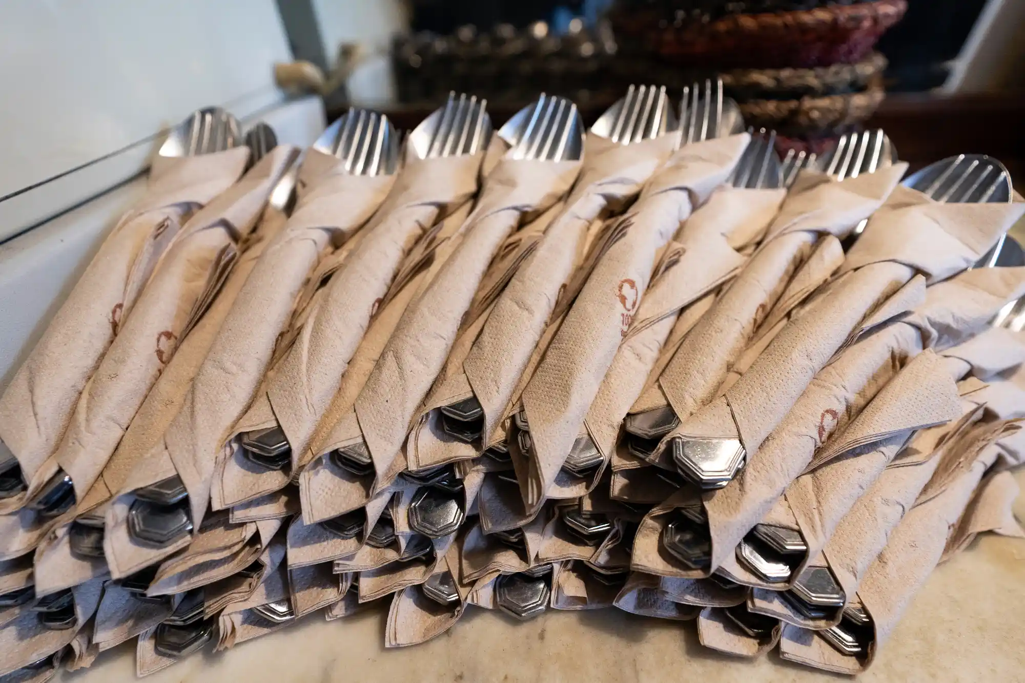 Cutlery Rolled Up